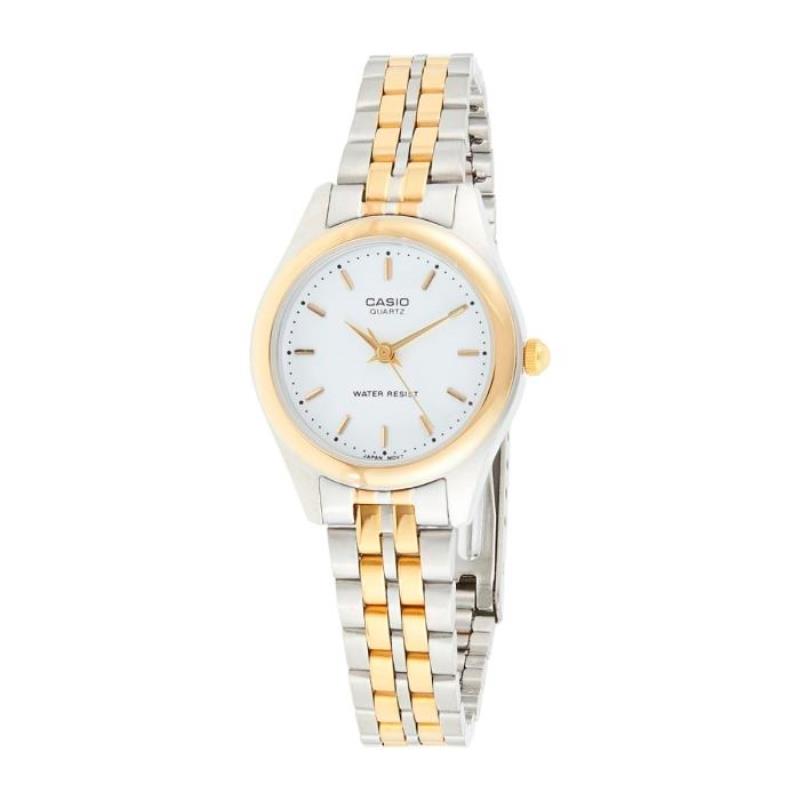 RELOGIO FEMININO CASIO LTP1129G7A OURO BRANCO