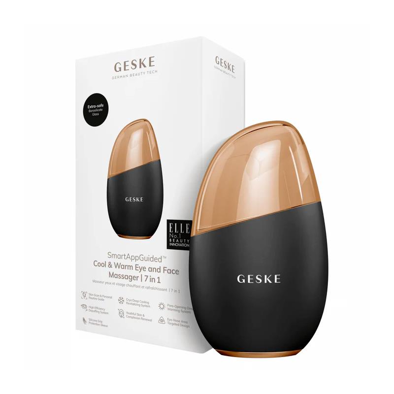 MASSAGEADOR FACIAL GESKE AQUECIMENTO RESFRIAMENTO SMARTAPPGUIDED CINZA