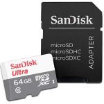 CARTAO DE MEMORIA SANDISK ULTRA MICRO SD XC UHSI 64GB 100MB/S COM ADAPTADOR INCLUIDO