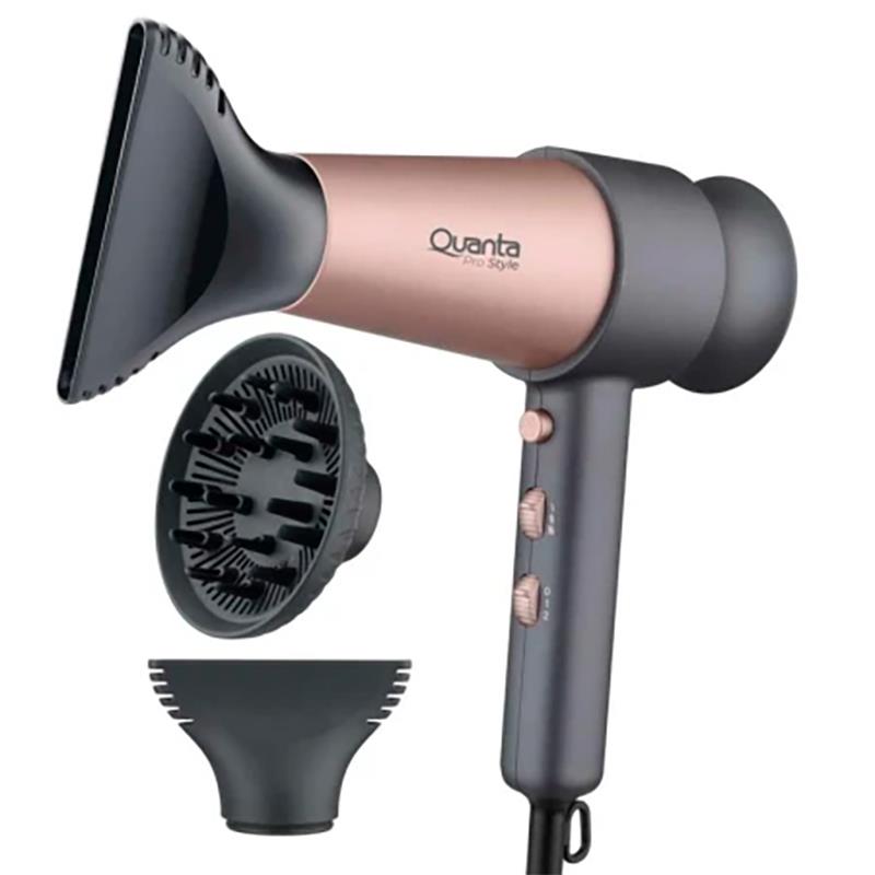 SECADOR DE CABELO QUANTA PORTATIL QTSPS200 2000W 60HZ 220V PRETO GOLD