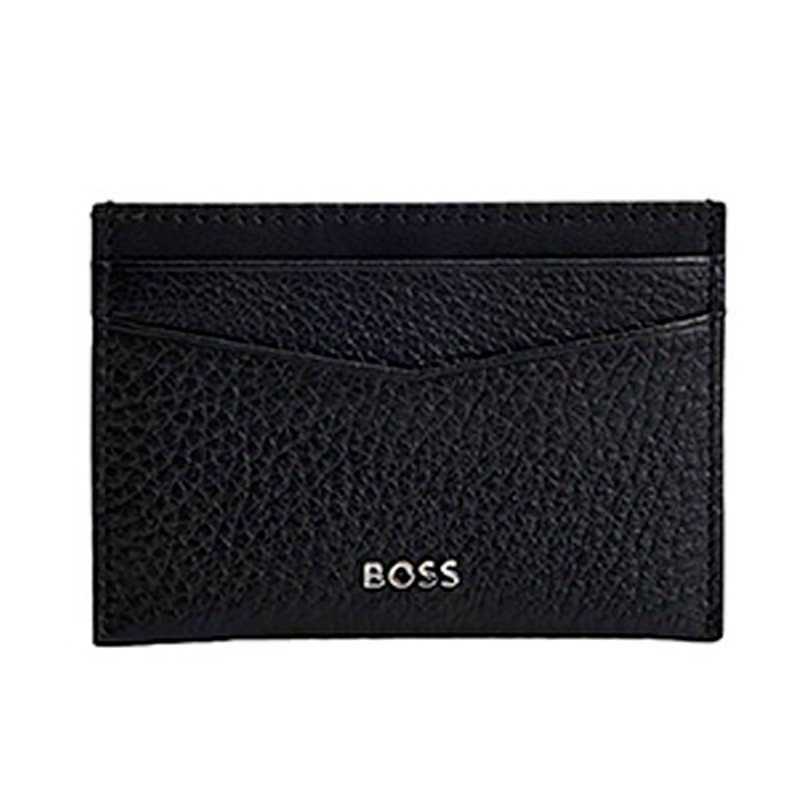 PORTA CARTAO MASCULINO HUGO BOSS ADULTO 50529515 COURO DE VACA PRETO
