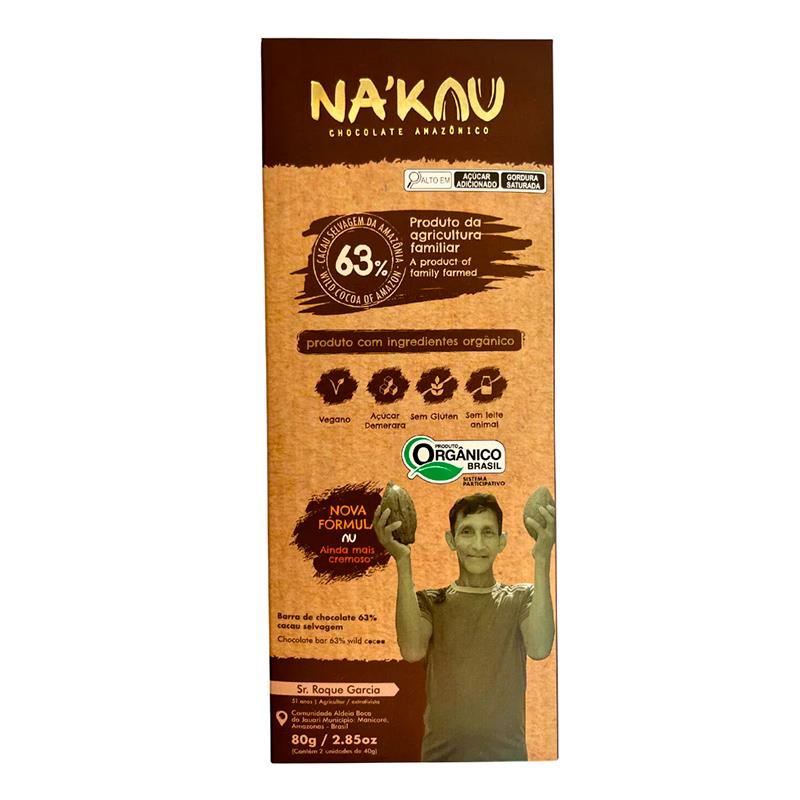 CHOCOLATE NAKAU CACAU 63% 80G
