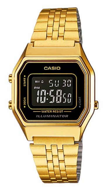 RELOGIO FEM CASIO LA680WGA1BDF ROSA DOURADO