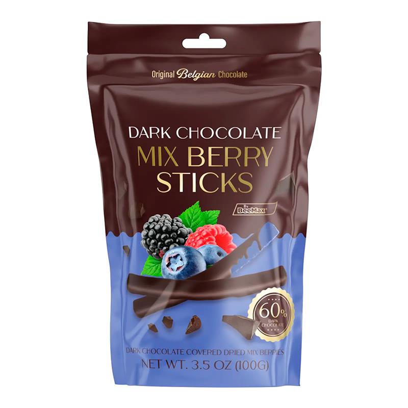 PALITO DE CHOCOLATE AMARGO BEEMAX FRUTAS VERMELHAS 20,5% CACAU 100G