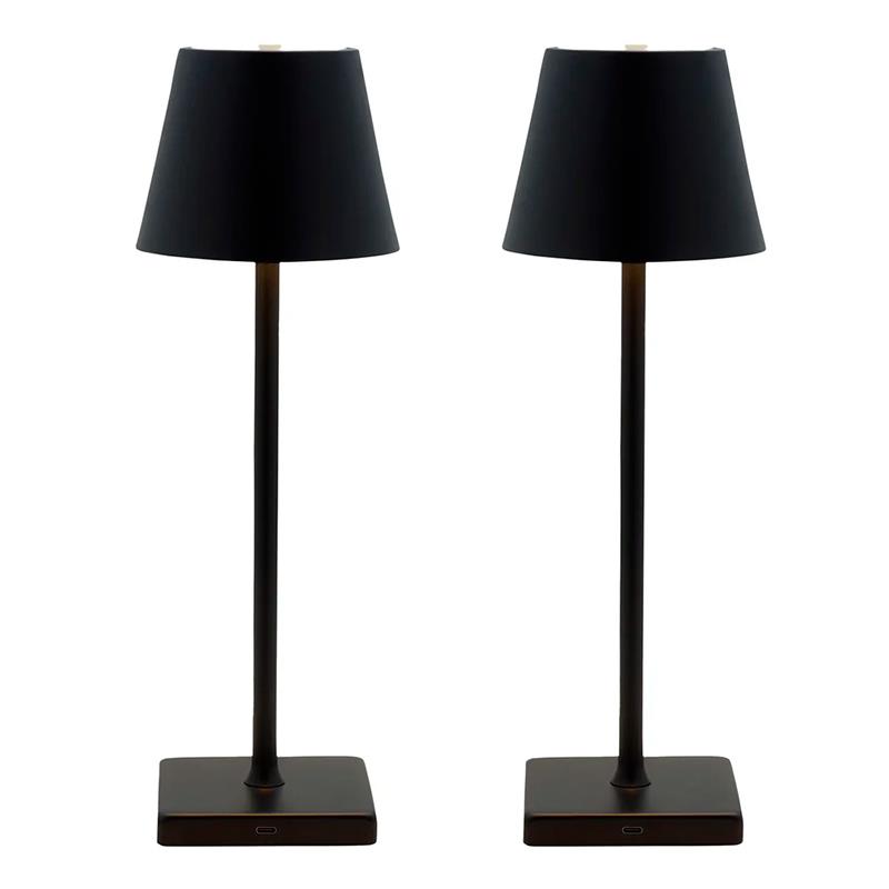 ABAJUR MIKASA DE LED CONTROLE POR TOQUE USBC BLACK 2UN
