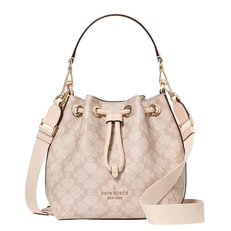 BOLSA DE OMBRO KATE SPADE FEMININA SMALL BUCKET SPADE FLOWER DARK BEIGE KK153
