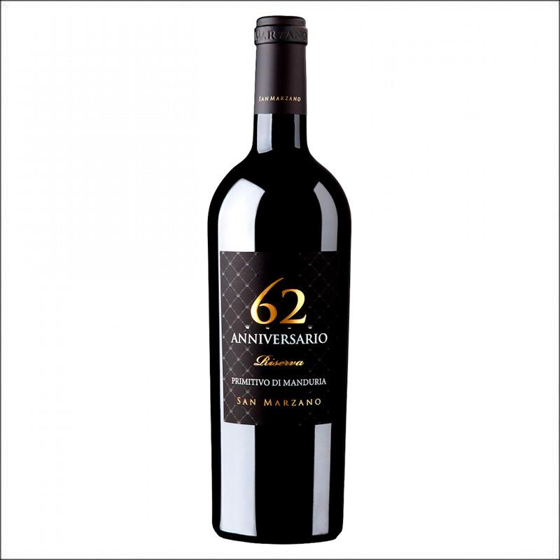 VINHO SAN MARZANO TINTO ANNIVERSARIO 62 PRIMITIVO DI MANDURIA 2019 750ML 14,5%