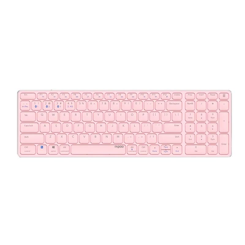 TECLADO S/FIO RAPOO E9700M MULTI-MODE PORTUGUES PINK