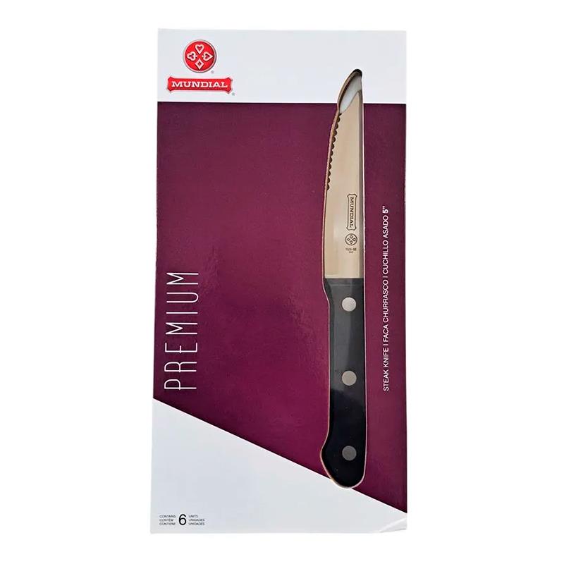 CONJUNTO FACA MUNDIAL PREMIUM P/CHURRASCO C/CAIXA 6 PCS 11285CJ