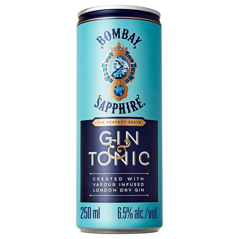 COQUETEL BOMBAY SAPPHIRE GINTONIC PREMIX 250ML 6.5%