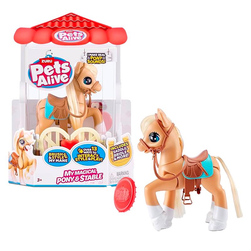 BRINQUEDO ZURU PETS ALIVE MY MAGICAL PONEI E ESTABULO 9546