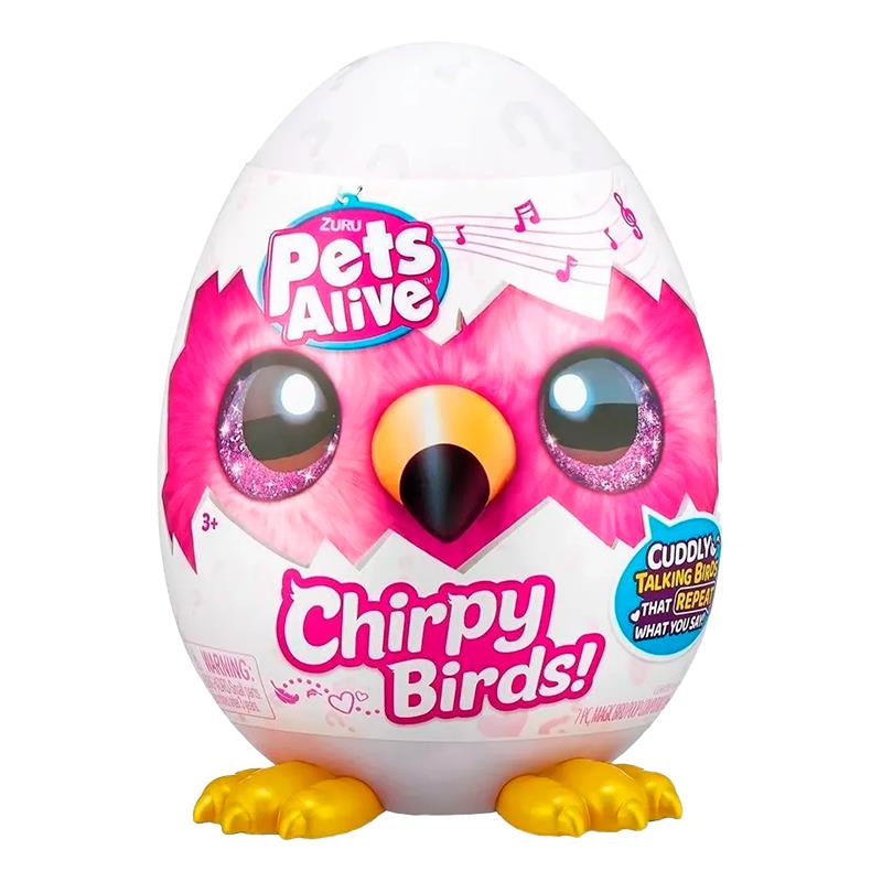 OVO SURPRESA ZURU DE PELUCIA PETS ALIVE CHIRPY BIRDS 9537