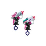 LANCA HASBRO DARDOS NERF REBELLE POWER PAIR A4807 ROXO ROSA CINZA LARANJA INCLUI 4