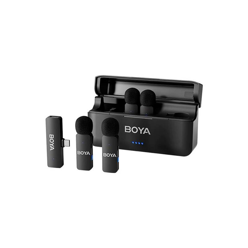 MICROFONE SEM FIO BOYA BYV4U MINI 4CHANNEL USBC PRETO