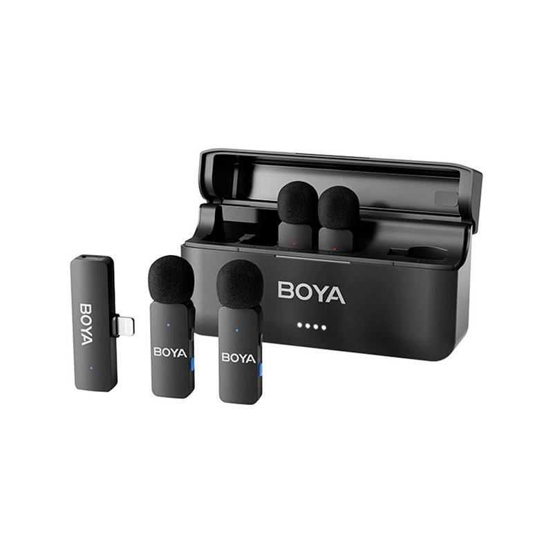 MICROFONE SEM FIO BOYA BYV4D MINI 4CHANNEL LIGHTNING PRETO