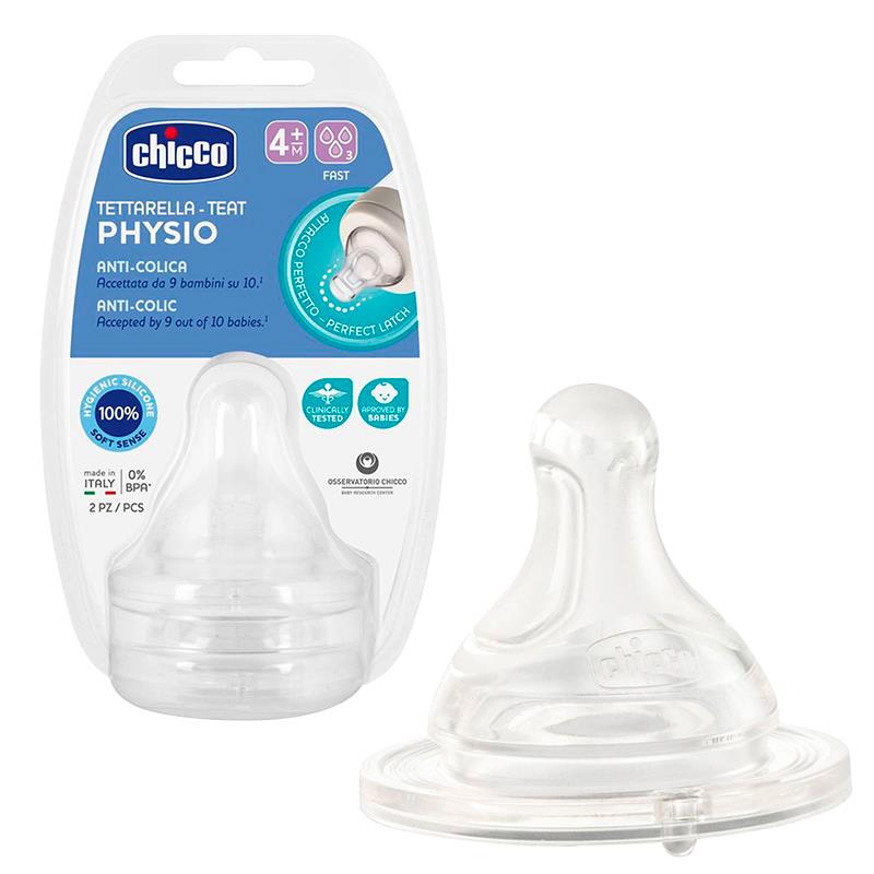 BICO DE MAMADEIRA PARA BEBE CHICCO TETARELLA PHYSIO SILICONE 2UN 4 MESES 20335000