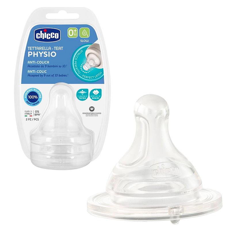 BICO DE MAMADEIRA PARA BEBE CHICCO SILICONE 2UN 0 MESES 20311000