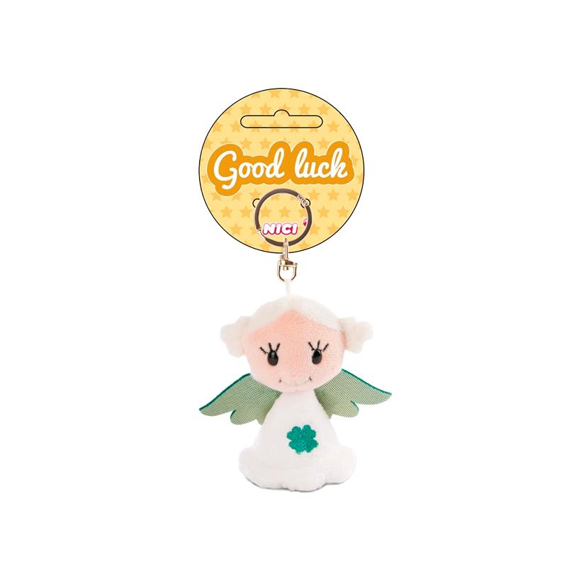 CHAVEIRO DE PELUCIA NICI ANJO DA GUARDA COM TREVO 9CM 47071