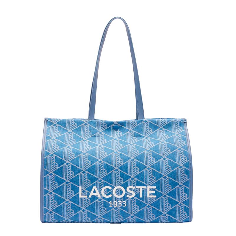 BOLSA LACOSTE ADULTO FEMININO MONO HERITAGE JACQUARD SHOPPING DENIM