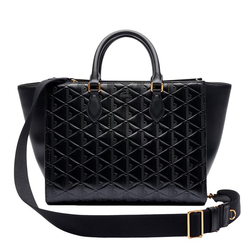 BOLSA LACOSTE COM ALCA SUPERIOR G ADULTO FEMININO BLACK NF4878MH