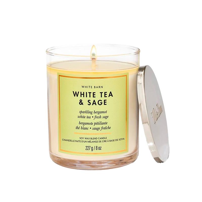 VELA PERFUMADA BATH BODY WORKS TUMBLER CANDLE WHITE TEA N SAGE 236G