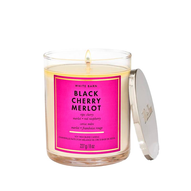 VELA PERFUMADA BATH BODY WORKS TUMBLER CANDLE BLACK CHERRY MERLOT 236G