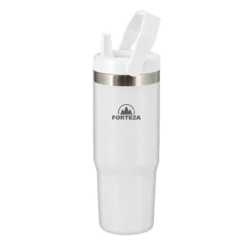 JARRA TERMICA DE ACO INOXIDAVEL FORTEZA FLIP STRAW 900ML FZ-B90W WHITE