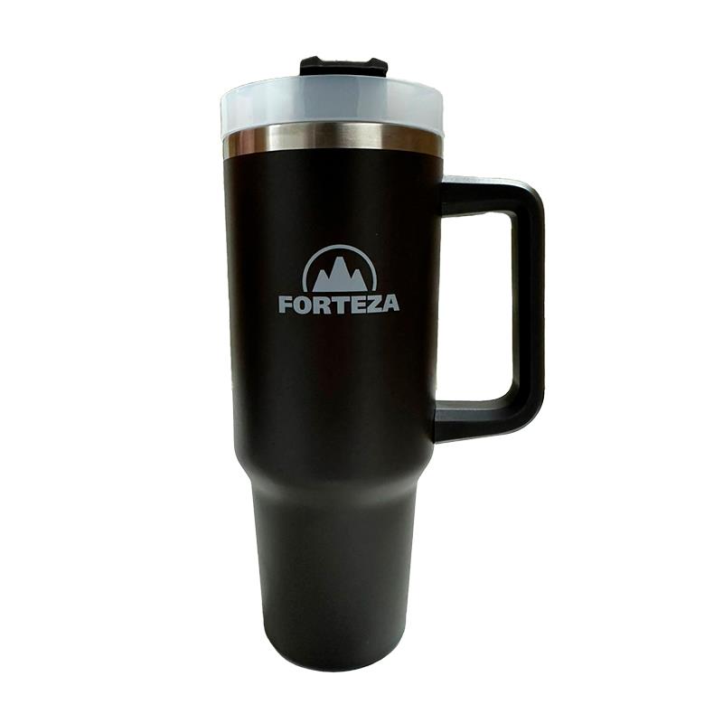 COPO TERMICO DE ACO INOXIDAVEL FORTEZA STRAW THERMAL TUMBLER 1.2L FZ-SX120K BLACK