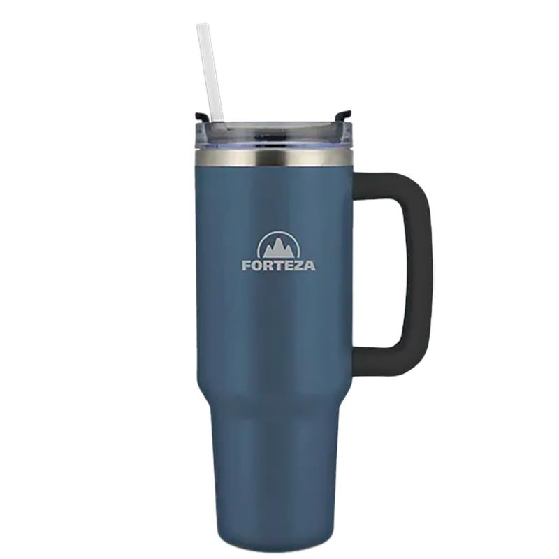 JARRA TERMICA DE ACO INOXIDAVEL FORTEZA FLIP STRAW 1.2L FZ-S120NB AZUL MARINHO