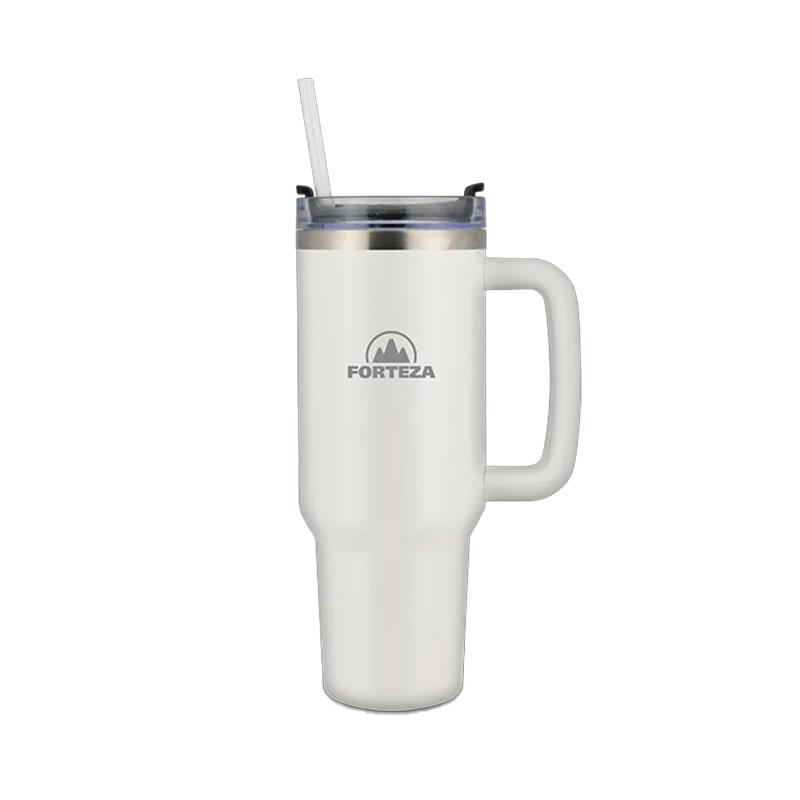 JARRA TERMICA DE ACO INOXIDAVEL FORTEZA STRAW 900ML FZ-S90W BRANCO