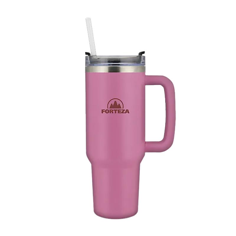 JARRA TERMICA DE ACO INOXIDAVEL FORTEZA STRAW 900ML FZ-S90F ROSA