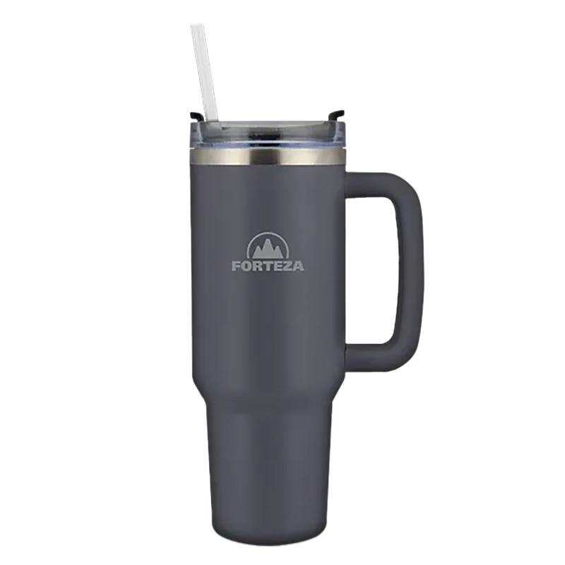 JARRA TERMICA DE ACO INOXIDAVEL FORTEZA STRAW 900ML FZ-S90D DARK GREY