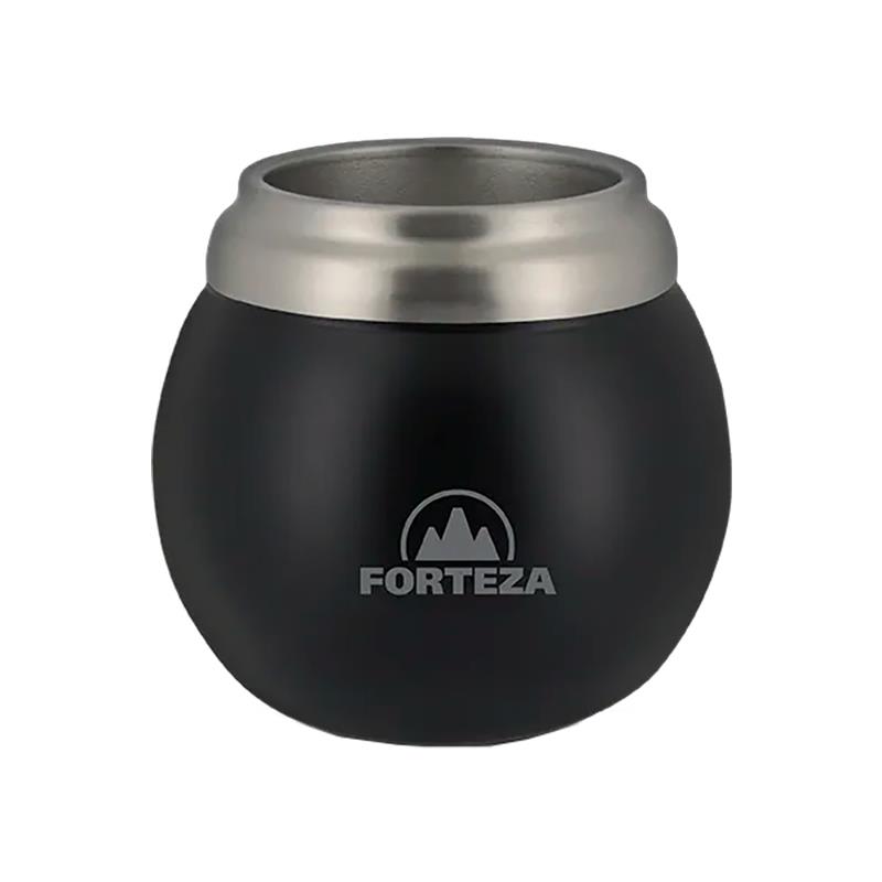 CUIA PARA MATE DE ACO INOXIDAVEL CLASSIC FORTEZA 210ML FZ-M21K PRETO