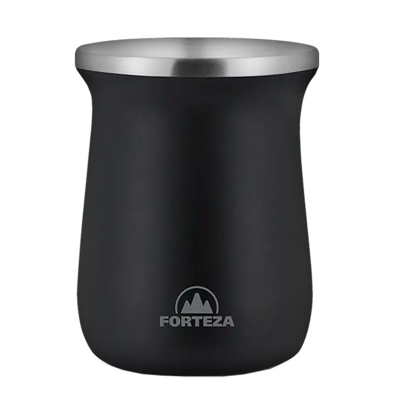 CUIA PARA MATE DE ACO INOXIDAVEL FORTEZA 260ML FZ-M26K PRETO