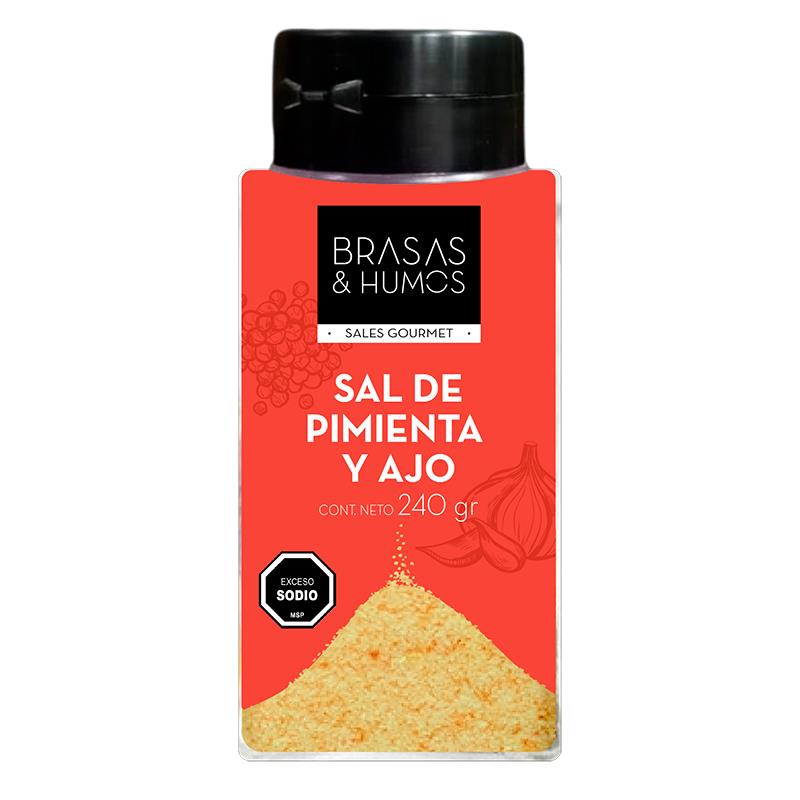 CONDIMENTO BRASAS Y HUMOS SAL DE PIMIENTA Y AJO 240G