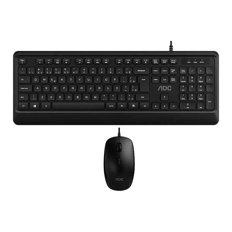 TECLADO E MOUSE C/FIO AOC PRETO KM220B/FG