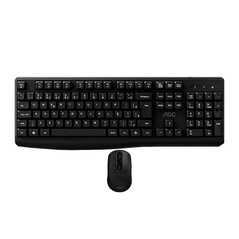 TECLADO E MOUSE S/FIO AOC 2,4GHZ PRETO KM310B/FG