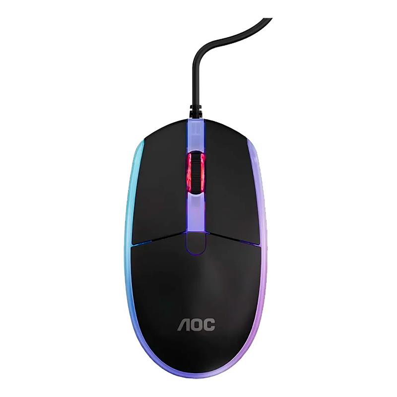 MOUSE GAMER C/FIO AOC LUZES LED 7 CORES GM150B/LA