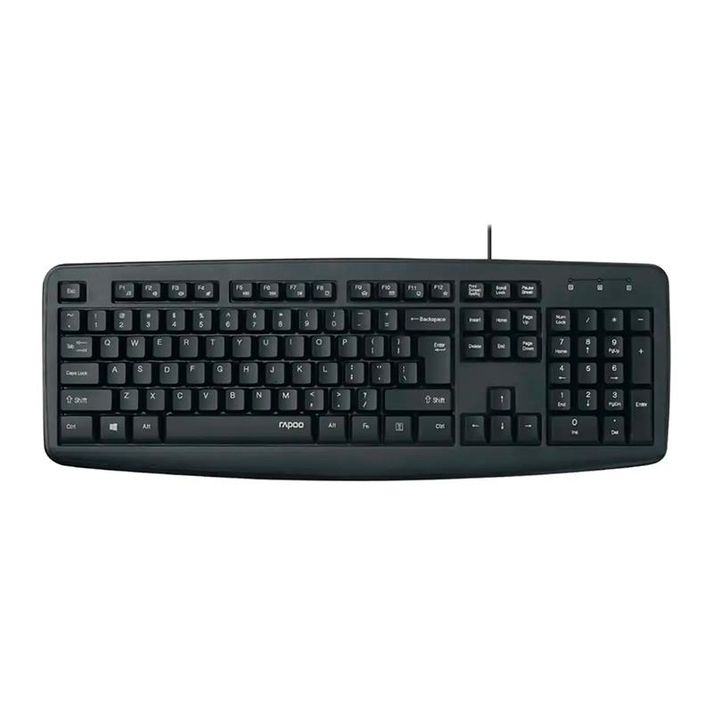 TECLADO C/FIO RAPOO INGLES NK2600 PRETO