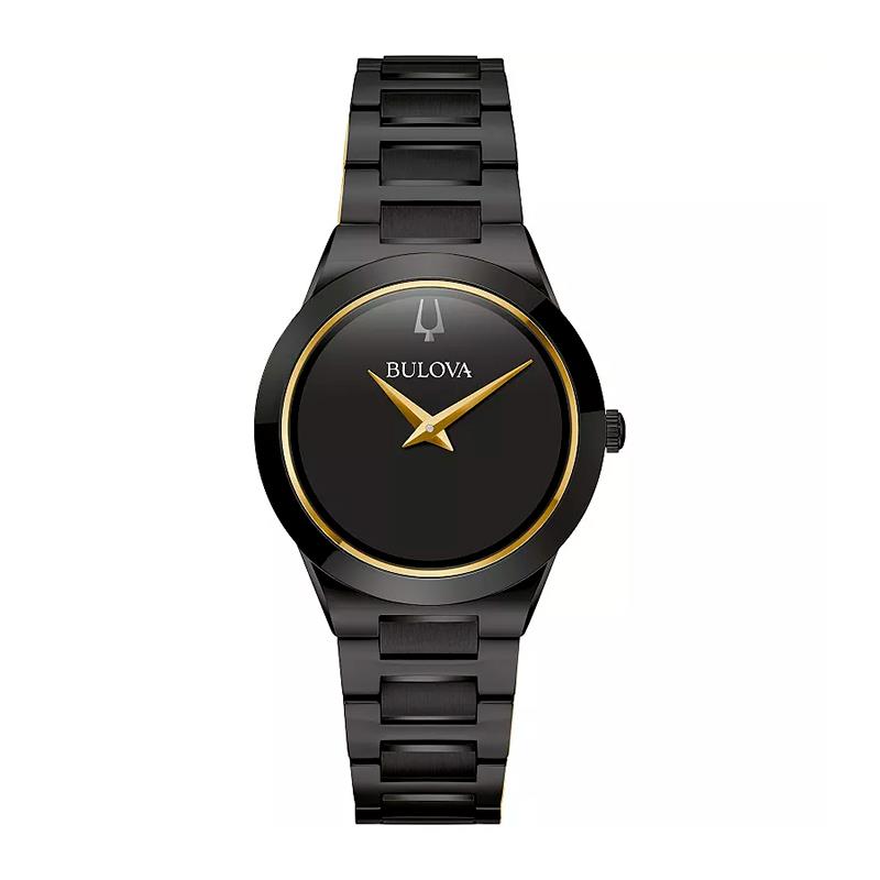 RELOGIO QUARTZ FEMININO BULOVA PRETO 32MM 98L314