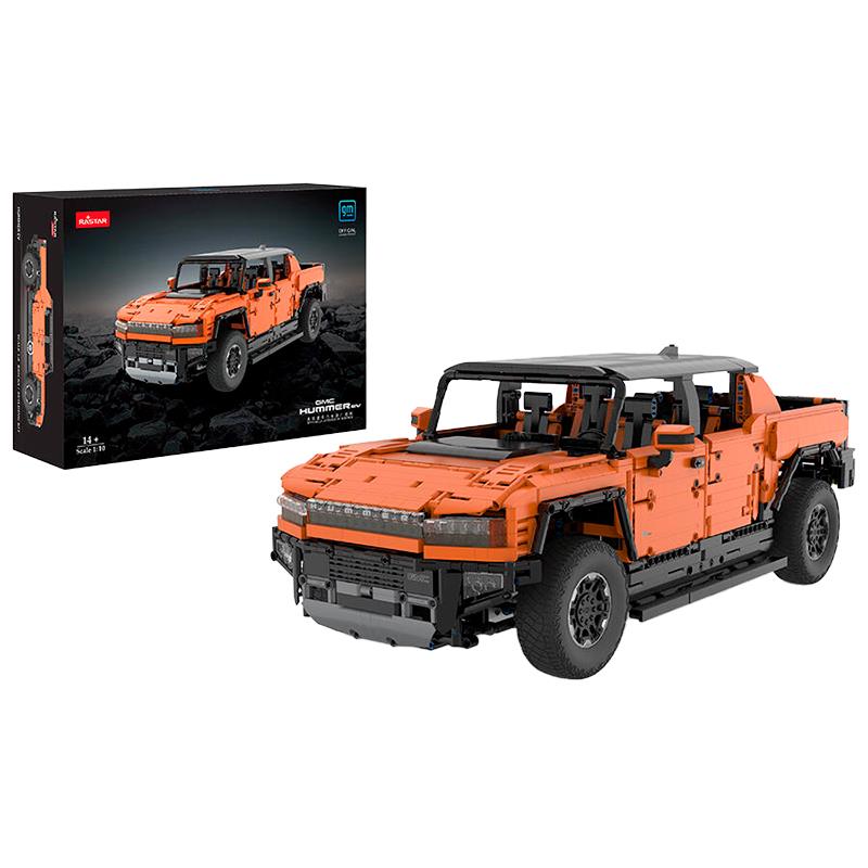 CARRINHO AUTOMODELO RASTAR HUMMER EV BRICKS RC 1/10 93600 LARANJA