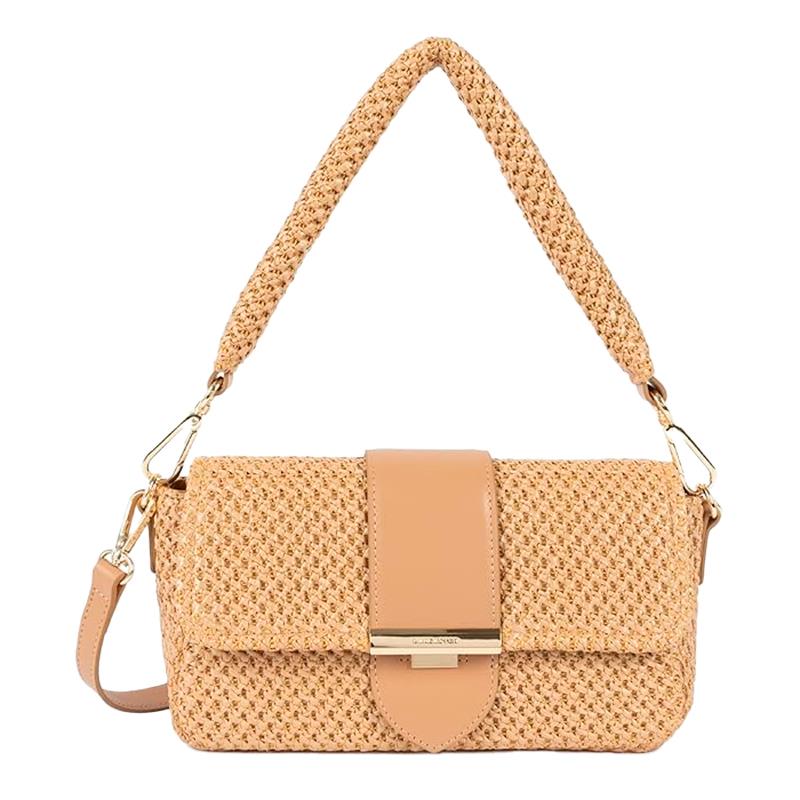 BOLSA FEMININA DE OMBRO LANCASTER OSIER VIME NATURAL 518031 BEIGE