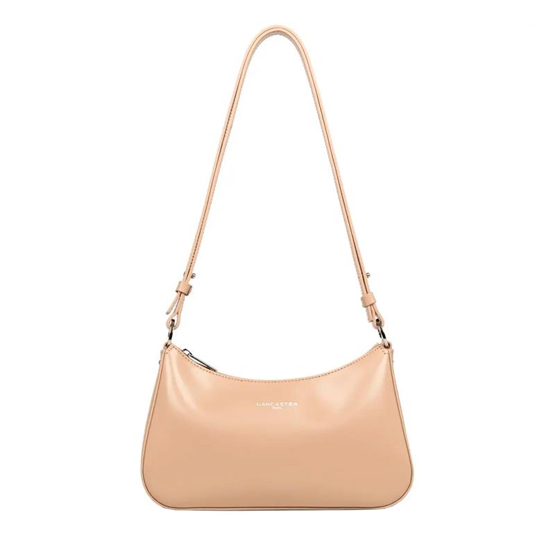 BOLSA FEMININA DE OMBRO LANCASTER SUAVE ACE 43322 BEIGE FUME