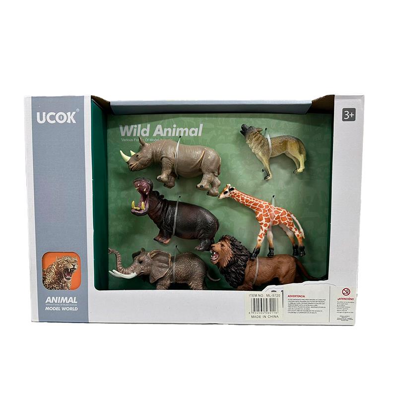 BRINQUEDO CONJUNTO COM 6 ANIMAIS SELVAGENS YX-6603
