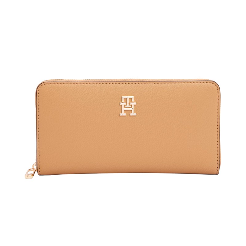 CARTEIRA FEMININA TOMMY HILFIGER TH SOFT LOGOTAPE MED ZA AW0AW16927RBCOS BEGE