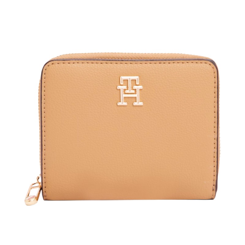 CARTEIRA FEMININA TOMMY HILFIGER TH SOFT LOGOTAPE MED ZA AW0AW16917RBCOS BEGE