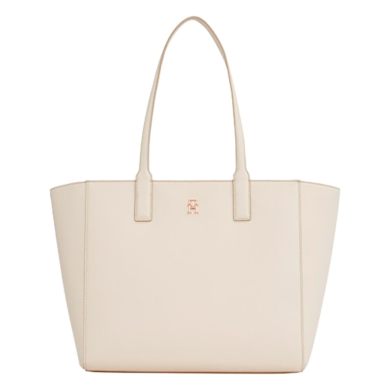 BOLSA FEMININA TOMMY HILFIGER TH SOFT LOGO TOTE AW0AW16905AA8OS BRANCO