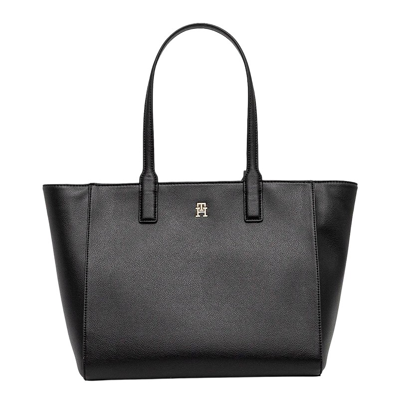 BOLSA FEMININA TOMMY HILFIGER TH SOFT LOGO TOTE AW0AW16905BDSOS PRETO