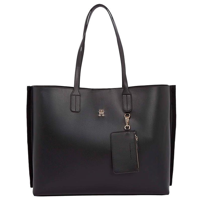 BOLSA FEMININA TOMMY HILFIGER TH TH DISTINCT TOTE AW0AW16904BDSOS PRETO