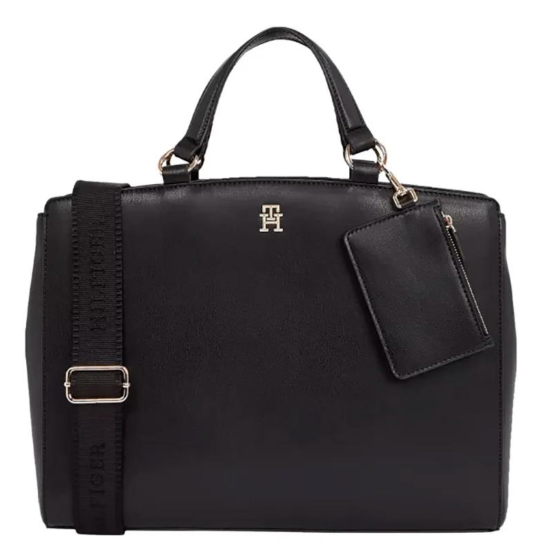BOLSA FEMININA TOMMY HILFIGER POPPY REFORM SMALL TOTE AW0AW17020BDSOS PRETA